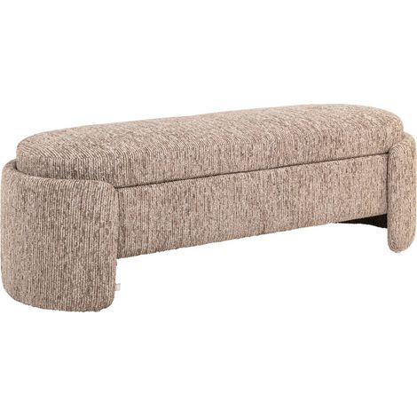 Banc coffre texturé pour entrée ou chambre - mocca linéaire (1/5)