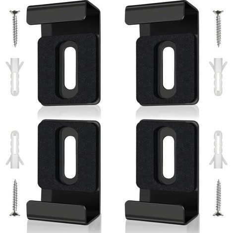 4 Pièces Fixation Miroir, Noir Fixation Mural pour Miroir, Acier Inoxydable Supports de Miroirs Muraux, Comprend des Vis et des Tubes D'expansion, pour Miroirs de (1/4)