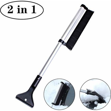 Grattoir à glace télescopique pour voiture avec brosse à neige - Pelle à neige durable et stable (1/5)