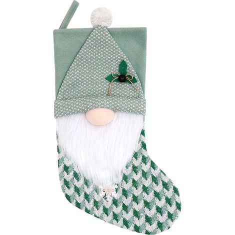 Chaussettes de Noël - Décorations de Noël pour cheminée, manteau de cheminée et sapin, décorations de Noël pour la maison et les fêtes (1/2)