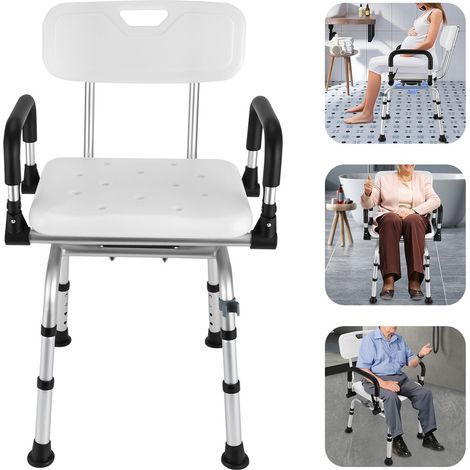 Duschstuhl Höhenverstellbar Drehbarer Duschhocker Duschstuhl 180 kg/396,83 lbs (1/5)