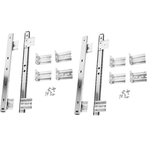 Rails pour plateau de clavier, 2 paires, acier laminé à froid argenté, (1/5)