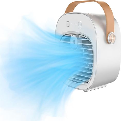 Aire Acondicionado Portátil - Enfriador De Aire Con Ultrasonidos - Batería Recargable De 4000 Mah - 3 Velocidades - Tanque De 128 Ml - Para Hogar Y Exterior (1/5)