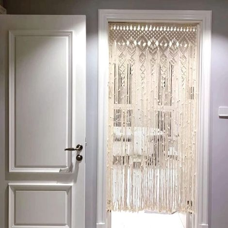 Tapisserie murale en macramé tissée à la main,100x200 cm,Tapisserie murale en macramé tissée à la main,Rideau de porte bohème pour mariage, décoration murale pour la maison, (1/5)
