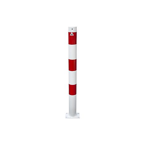 Poste barrera  Ø 76 mm  blanco y rojo  para atornillar  sin