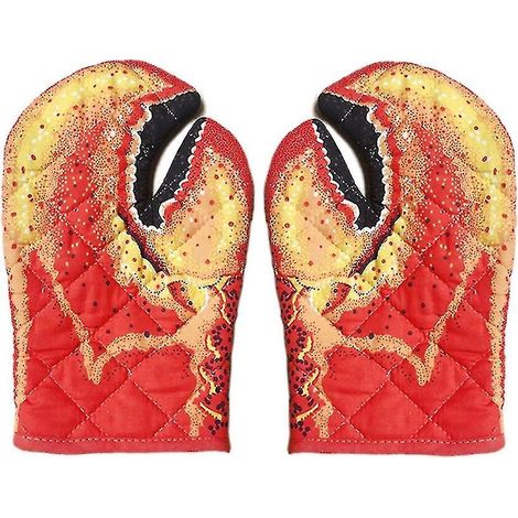 Gants de cuisine résistants à la chaleur en forme de pince de homard, épais et rembourrés, pour la cuisine. (1/5)