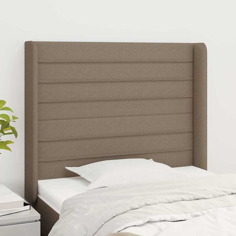 vidaXL Cabecero con orejas de tela gris taupe 83x16x118/128 cm (1/5)