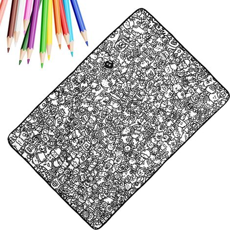 Couverture à colorier DIY Plaid de Canapé Lavable DIY - Plaid de Coloriage Artistique et Créatif - pour, Familles, Fêtes, Amateurs de, Maternelles, Salon, Chambre, Appartement (1/5)