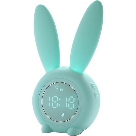 Réveil lumineux lapin - Lampe de chevet - Réveil lumineux lapin - Vert (1/5)