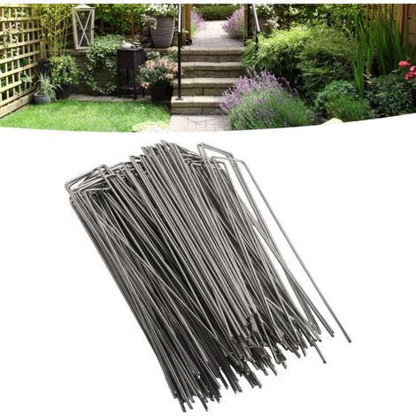 (100 pieces sold) U-shaped ground nails, hot-dip galvanized steel wire ground nails, slant point ground nails, lawn nails, grass-resistant fabric, gardening tools (model MUMU (1/4)