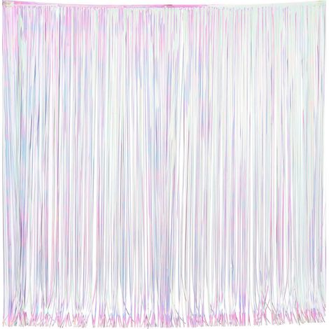Guirlande de Noël Lametta droit Blanc irisé 300 brins 50 x 50 cm - Feeric Christmas (1/3)