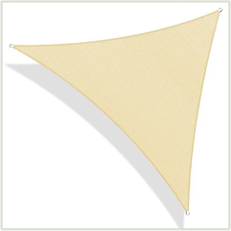 GARRYFIZH Voile d'Ombre Triangle pour Terrasse Jardin – Toile PE Sable, 6.1x6.1x6.1m / 20x20x20ft, Canopée Extérieure (1/5)