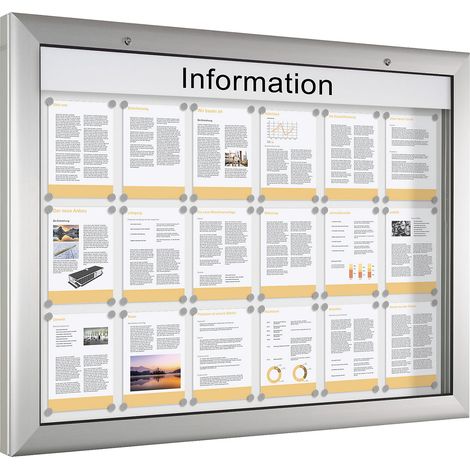 SCHAAR, Vitrine d'affichage, pour 18 x format A4, blanc pur, (1/4)