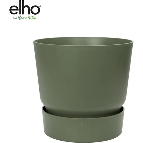 Pot de fleurs rond Vert D18 x H17 cm pour Intérieur et Extérieur - PANGIVO (1/5)