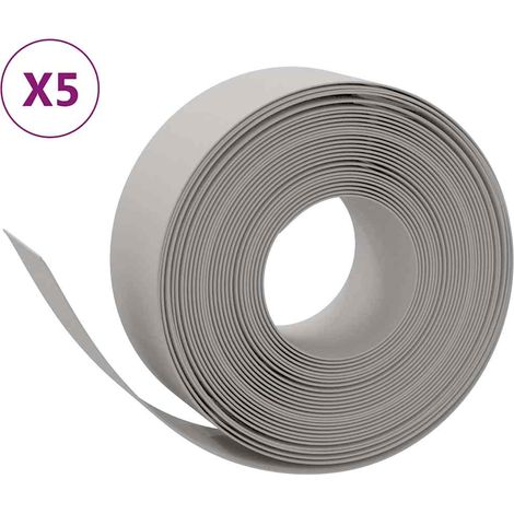 Bordures de jardin 5 pcs gris 10 m 20 cm polyéthylène