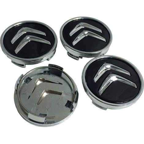 4 pièces Cache Moyeux pour Citroën 60mm C1 C2 C3 C4 C5 Cache Moyeu ABS Cache de Roue Centrale ABS Accessoires de Voiture, Noir (1/5)