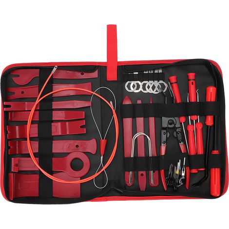 Kit de 39 outils de démontage plastique pour garnitures intérieures voiture, levier pour panneaux de porte, tableau de bord et autoradio (1/4)