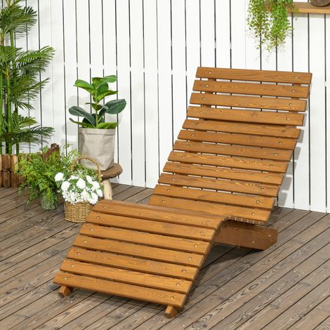 Canais long transat solaire brown bois massif 66 x 170 x 77 cm design moderne (1/4)