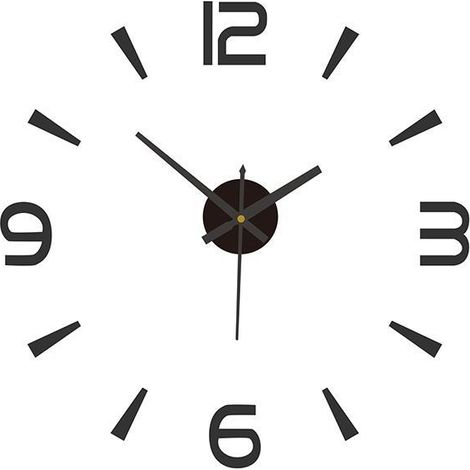 Moderne, leise Wanduhr mit 3D-Effekt, Schwarz (1/4)