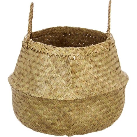 Atmosphera – Panier en osier naturel pliable 43,5 x 29 cm – Accessoire décoratif pour rangement – Pour toutes les pièces de la maison
