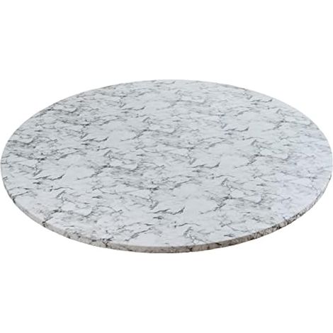 Fenteer Nappe ronde, motif marbre blanc, protection de table, bord élastique, résistante à l'huile, pour table de terrasse, 100 à 110 cm