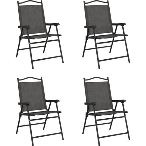Maison Exclusive - Sedie Giardino Pieghevoli 4 pz Grigio Mélange Acciaio Textilene