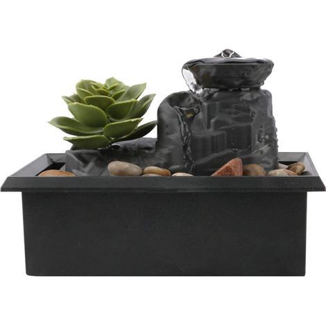 Fontaine de table - 11,7 cm - Fontaine à eau d'intérieur en forme de nénuphar - Chargement USB - Lumière LED - Pour bureau, maison, chambre à coucher (1/5)
