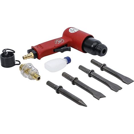 Kit marteau air comprime burineur pneumatique avec outils et raccords en coffret (1/4)