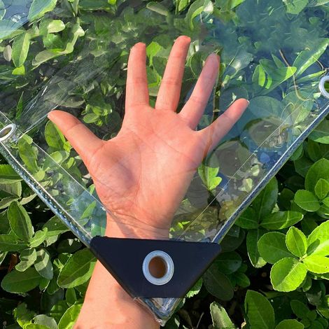 2.4×2 m Bâche Transparente Exterieur Imperméable, 200 μm Bache Multifonction avec Oeillets et Bordures Renforcées en Tissu, Bache de Protection Plastique, pour Serre, Jardin, Pergola, Poulailler (1/5)