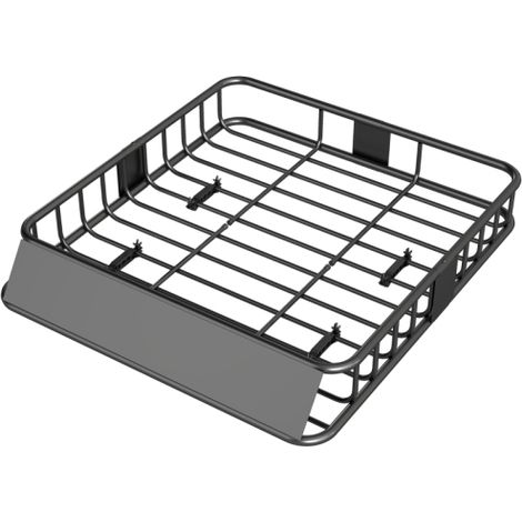 Portapacchi universale con parabrezza, barre portatutto in acciaio, portabagagli per auto con capacità di carico fino a 90,7 kg, portapacchi/cestello portabagagli per SUV e camion, 110,5 x 99,5 x 18,5 (1/5)