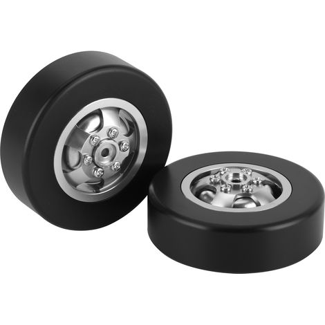 Set mit 2 Driftreifen aus Aluminiumlegierung, RC-Car-Zubehör kompatibel mit WPL D12 RC-Truck, 54 mm, silber. (1/5)