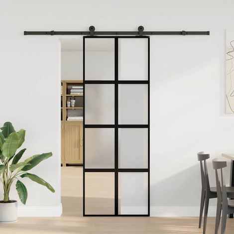 Maison Exclusive - Schiebetür mit Beschlag 76x205 cm Hartglas & A