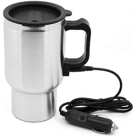 Mug chauffant de voyage, 12 V, 450 ml, en acier inoxydable, pour voiture (café, thé). (1/5)