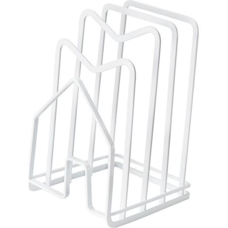 Support de rangement pour planches à découper, porte-couvercles multifonction pour casseroles et poêles, en fer, bonne ventilation, organiseur de plan de travail de cuisine, blanc, taille standard (1/5)