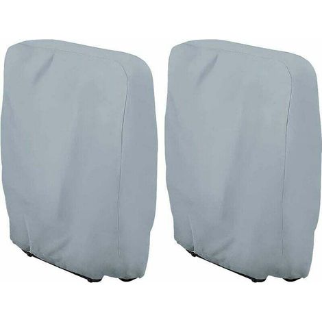 Chaises Housse de Protection pour Chaise Longue Pliante, 2 Pièces Housse Transat Jardin Anti-poussière, Imperméable, Anti-UV, Housse Relax Jardin 210D Oxford pour Fauteuil Relax, W71×H110cm (Gris) CR (1/5)