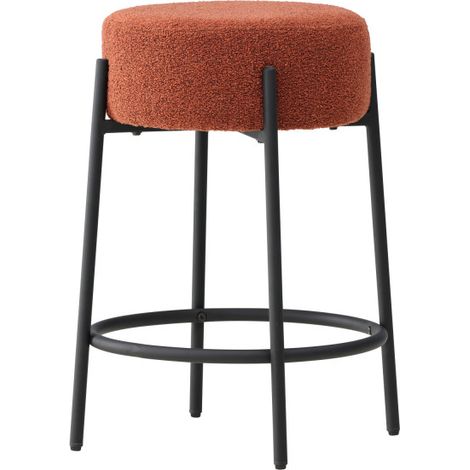 Tucson tabouret de bar bouclé rouge. (1/5)