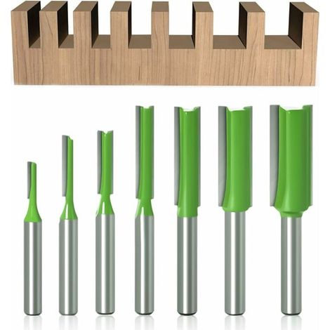 7Pcs Fraise droite à queue de 6 mm, Fraise Droite Defonceuse, pour Bois Carbure de TungstèNe Outil de Travail Du Bois, Routeur Droite à Simple Duble Flûte à Bois,3mm 4mm 5mm 6mm 8mm 10mm 12mm (1/4)
