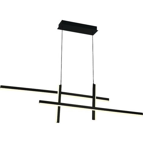 Suspension Luminaire LED 41W Variable Noir Sablé ZAMBELIS - Blanc chaud - 3000K