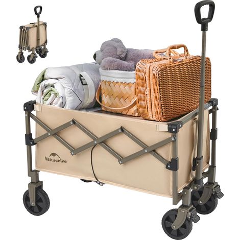 Chariot à Main Pliable Charge maximale 120 kg Très Grande capacité en Plein air Pliable avec Chariot réglable pour Le Camping, Le Shopping, la Plage (1/5)