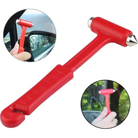 Marteau De Securite - Brise-Vitre Coupe-Ceinture - Pour Vehicule Durgence - 1 Piece (1/5)
