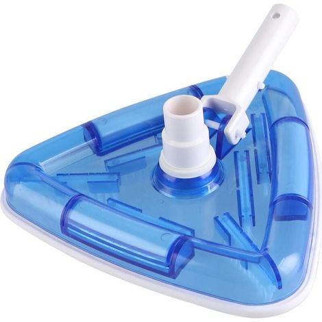 Swimming Pool Brush for Pump, Skimmer - Vacuum Cleaner with 32/38mm Connection, Triangular, White/Blue (Transparent) (1/5)