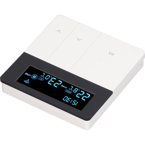 Thermostat intelligent 3A écran LCD couleur haute précision programmable pour chauffage eau chaude chaudière maison centre commercial AC90-240V blanc sans WiFi (1/5)