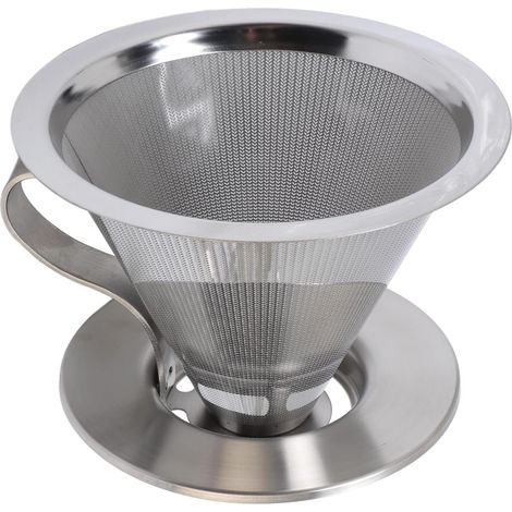 Wiederverwendbarer Edelstahlfilter (300 Mesh), abnehmbarer Dripperständer, für Liebhaber frischen Kaffees mit kontrollierter Brühmethode