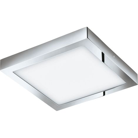 EGLO connect LED Deckenleuchte Fueva-C, Smart Home Deckenlampe, Material: Metallguss, Kunststoff, Farbe: Chrom, L: 30x30 cm, dimmbar, Weißtöne und RGB Farben einstellbar, IP44 (1/5)