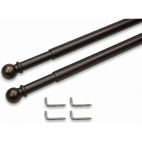 Coppia ASTINE Tex OTTONE BRONZATO Regolabili per Tenda a vetro Cm. 30-40