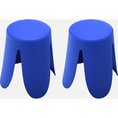 Taburete apilable cuero sintético, set de 2 (1/5)