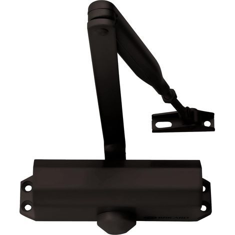 Force 3 Türschließer mit Kompassarm, Zahnstangenantrieb, Schwarz, für Türen bis 60 kg (1/3)