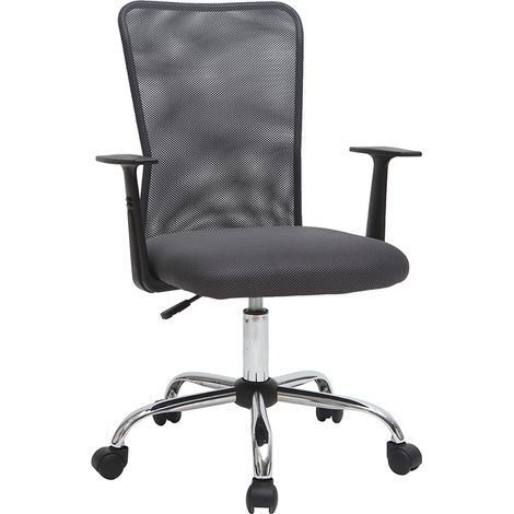 Sillón de escritorio diseño malla gris PLUZ