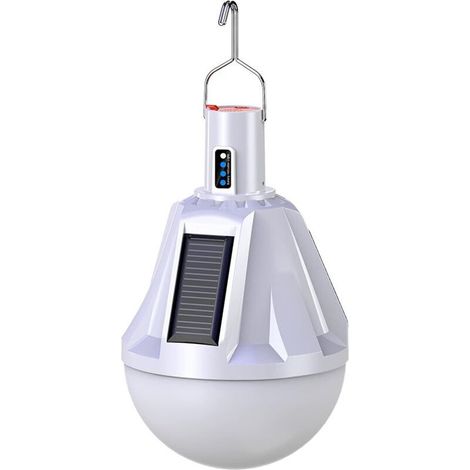 Memkey – Lampe solaire LED rechargeable par USB – Étanche avec télécommande – 1000 lumens – Crochet en métal pour extérieur (1/5)