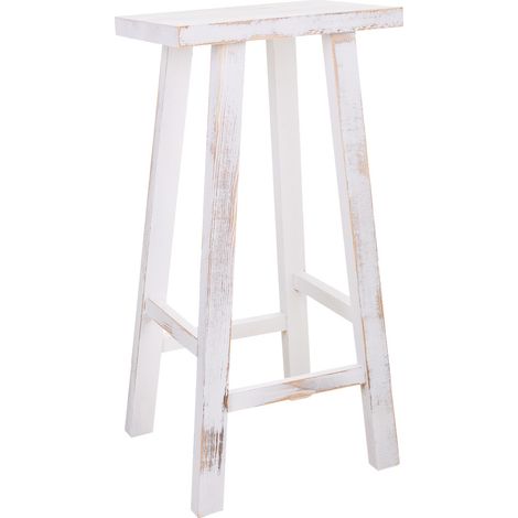 Taburete de madera blanco 35x25x70